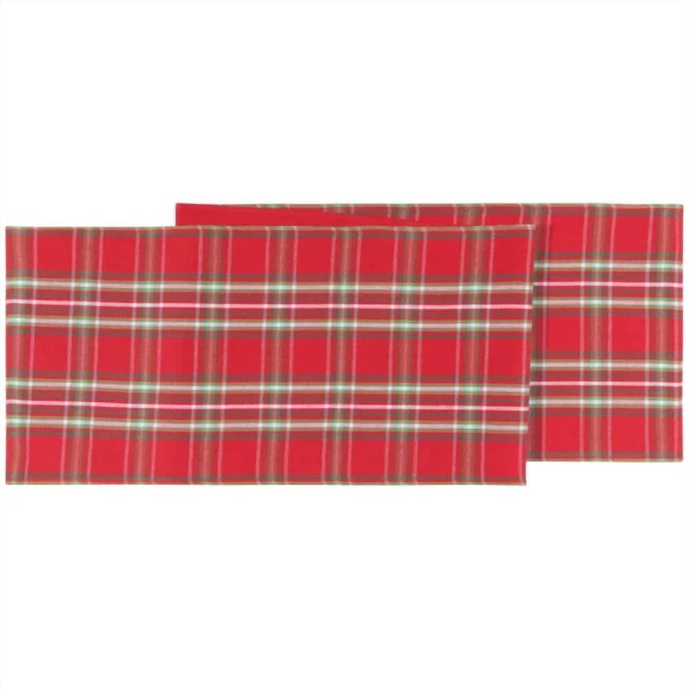 NEW NOW DESIGNS noel plaid table runner - 72" in red